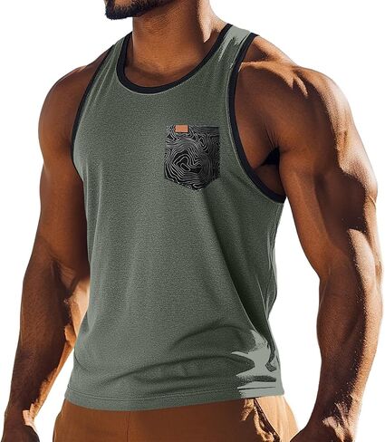 Tank Tops Men Slim Gym Sleeveless Muscle Tank Cotton Knit Lightweight Moisture-Wicking Breathable for Daily Training in Kuwait