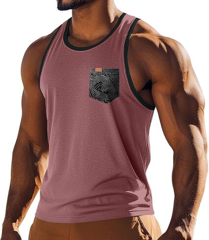Tank Tops Men Slim Gym Sleeveless Muscle Tank Cotton Knit Lightweight Moisture-Wicking Breathable for Daily Training in Kuwait