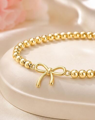 PINKDODO Always Remember You Are Loved- 14k Gold Bow Bracelet for Tween Teen Girls Young Women in Kuwait
