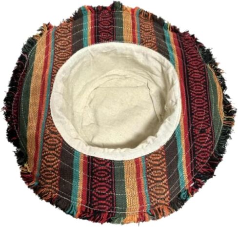 Flexible Wide Brim Summer hat with Natural Hemp and gheri Cotton of Himalaya. Multi Color Mix Match Patchwork Design hat in Saudi Arabia