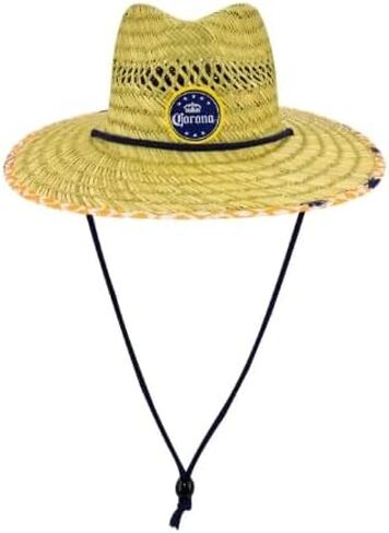 Corona Straw Lifeguard Beach Hat with Adjustable Drawstring, Wide Brim, Cotton-Lined, Official Licensed Merchandise Blue in Saudi Arabia