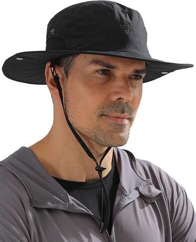 Sun Hats for Men UPF 50+ UV Protection Wide Brim Waterproof Foldable Bucket Hat Outdoor Fishing Hiking Beach in Saudi Arabia