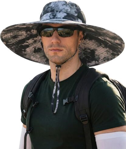 Mens Sun Hat Super Wide Brim Waterproof Breathable Bucket Hats for Men Fishing, Hiking, Camping Sun Hats for Men in Saudi Arabia