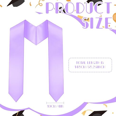 Preschool Graduation Stole Kindergarten Graduation Sash Unisex Plain Stole Sash Satin Graduation for Class of 2026 Kids in Saudi Arabia
