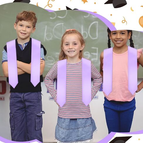 Preschool Graduation Stole Kindergarten Graduation Sash Unisex Plain Stole Sash Satin Graduation for Class of 2026 Kids in Saudi Arabia