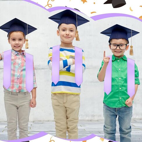 Preschool Graduation Stole Kindergarten Graduation Sash Unisex Plain Stole Sash Satin Graduation for Class of 2026 Kids in Saudi Arabia