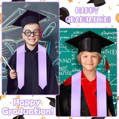 Preschool Graduation Stole Kindergarten Graduation Sash Unisex Plain Stole Sash Satin Graduation for Class of 2026 Kids in Saudi Arabia