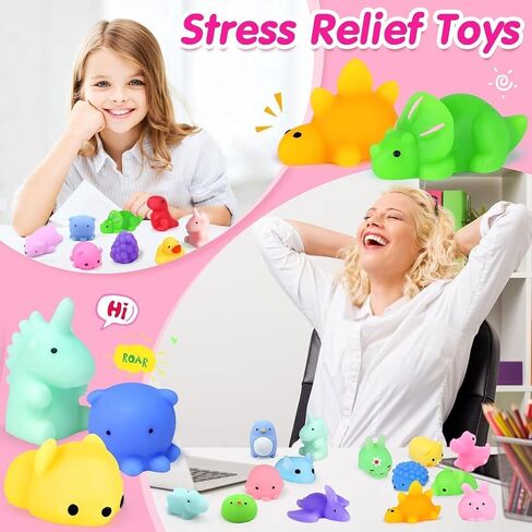 Squishies 40pcs Mochi Squishy Toys Mini Kawaii Squishy Party Favors for Kids Treasure Box Toys for Classroom Prizes Fidget Toys Goodie Bag Christmas Stocking Stuffers Easter Egg Fillers Gift for Kids in Kuwait