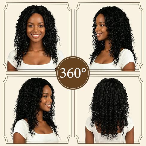 MEEZY Short Curly Bob Wig for Black Women, Black Deep Wave Curly Hair Synthetic Wig with Hair Cap Funny Wavy Bob Hair Cosplay Hairpieces for Holiday Halloween Costume Christmas Party Wear in Saudi Arabia