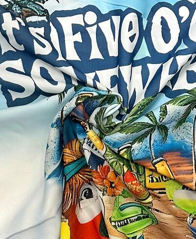 Men's Funny Hawaiian Parrot Print Button Down Shirt Tropical Beach Vacation Party Shirt in Saudi Arabia