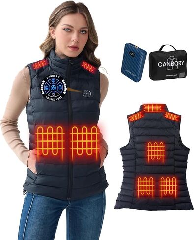 7.4V Heated Vest for Women with 12000mAh Battery Pack Included, Lightweight Warm Heating Jacket, Light Out Design in Saudi Arabia