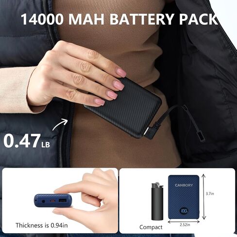 7.4V Heated Vest for Women with 12000mAh Battery Pack Included, Lightweight Warm Heating Jacket, Light Out Design in Saudi Arabia