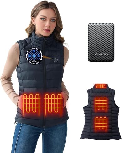 7.4V Heated Vest for Women with 12000mAh Battery Pack Included, Lightweight Warm Heating Jacket, Light Out Design in Saudi Arabia