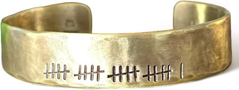 21st Anniversary Handmade Brass Cuff Bracelet Wife Gift Husband Present Personalized Custom Made Men Women Secret Message in Kuwait