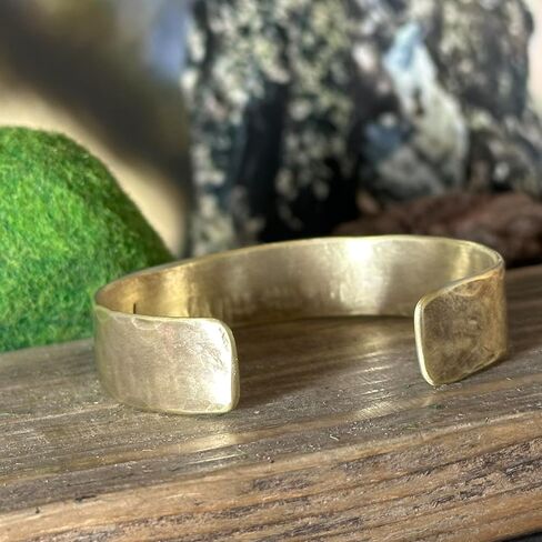 21st Anniversary Handmade Brass Cuff Bracelet Wife Gift Husband Present Personalized Custom Made Men Women Secret Message in Kuwait