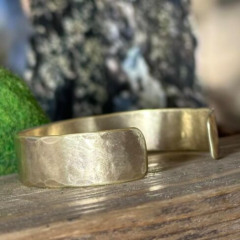 21st Anniversary Handmade Brass Cuff Bracelet Wife Gift Husband Present Personalized Custom Made Men Women Secret Message in Kuwait