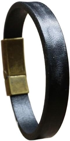Alloy Buckle Men's Leather Bracelet, Leather Bracelet, Stainless Steel Color Buckle Bracelet, Retro Glossy Bracelet in Saudi Arabia