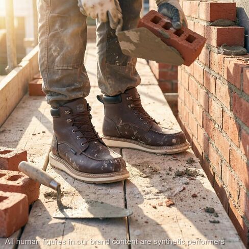 Men's 6" Steel Toe Work Boots,Lace Up Moc Toe, Oil/Slip Resistant Industrial Safety Boots in Kuwait