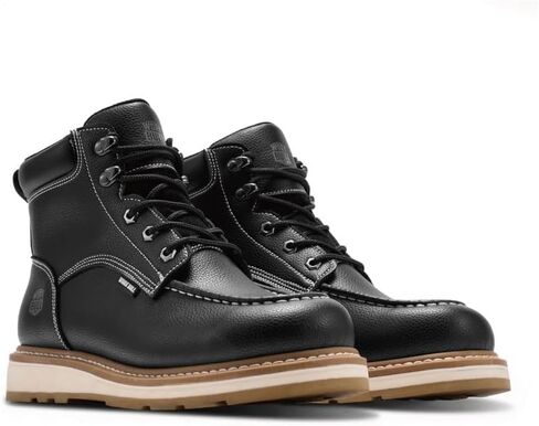 Men's 6" Steel Toe Work Boots,Lace Up Moc Toe, Oil/Slip Resistant Industrial Safety Boots in Kuwait