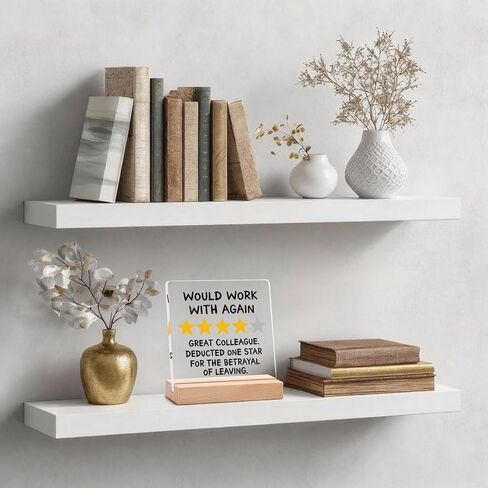 Funny Farewell & Goodbye Gifts for Coworkers - "Would Work With Again" Review Plaque - Coworker Leaving Going Away Gift for Women, Men, Boss or Work Bestie (4x4x0.2'') in Saudi Arabia