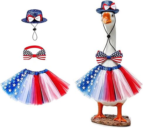 Foidiccx 250th Anniversary Patriotic Porch Goose Outfit 4th of July Memorial Day Costume Clothes Set for 23 Inches Goose in Kuwait