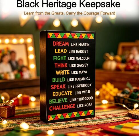 Juneteenth Decorations for Office Juneteenth Table Decorations Black History Month Decoration Black History Month Wooden Box for Home Office African American Civil Rights Table Centerpiece in Saudi Arabia
