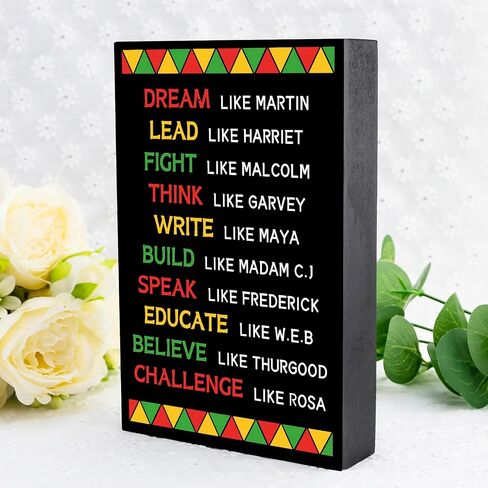 Juneteenth Decorations for Office Juneteenth Table Decorations Black History Month Decoration Black History Month Wooden Box for Home Office African American Civil Rights Table Centerpiece in Saudi Arabia