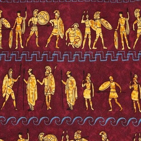Burgundy Silk Tie | Ancient Greek Warriors Necktie in Kuwait