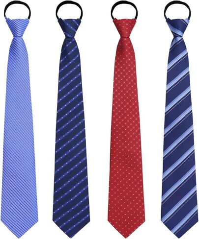 Zipper Ties for Men Set, Pre-tied Striped Neckties for Men Pack Adjustable Bulk Mens Ties for Graduation Work Casual in Kuwait
