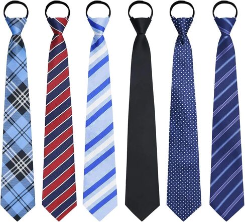 Zipper Ties for Men Set, Pre-tied Striped Neckties for Men Pack Adjustable Bulk Mens Ties for Graduation Work Casual in Saudi Arabia