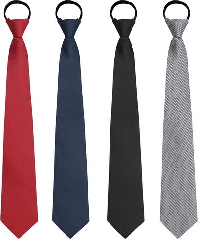 Zipper Ties for Men Set, Pre-tied Striped Neckties for Men Pack Adjustable Bulk Mens Ties for Graduation Work Casual in Saudi Arabia