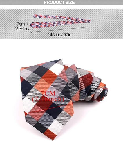 Skinny Plaid Ties for Men Women Youth 2.75 inch Modern Necktie for Business, Wedding, Prom, Graduation & Casual Wear in Kuwait