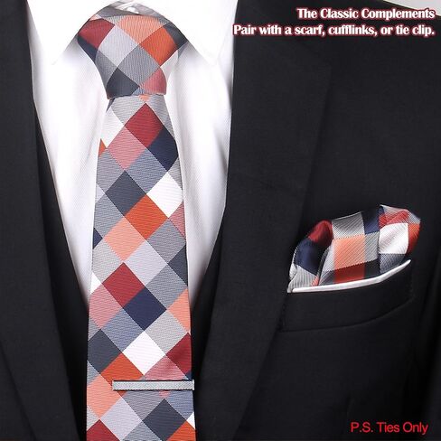 Skinny Plaid Ties for Men Women Youth 2.75 inch Modern Necktie for Business, Wedding, Prom, Graduation & Casual Wear in Kuwait