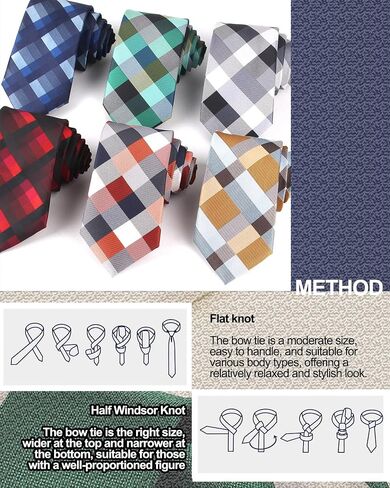 Skinny Plaid Ties for Men Women Youth 2.75 inch Modern Necktie for Business, Wedding, Prom, Graduation & Casual Wear in Kuwait