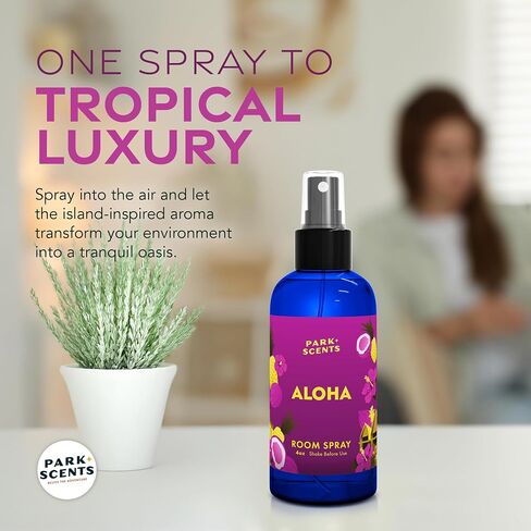 Park Scents Aloha – Hawaii Resort Theme Park Inspired Luxury Hotel Fragrance Room Spray – Coconut, Pineapple, Tropical Florals & Vanilla Air Freshener Spray – Birthday Gifts for Women, Sister (4oz) in Saudi Arabia