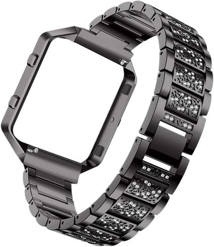 UKCOCO Comaptible for Fitbit Blaze Band with Case Frame Diamond Crystal Metal Replacement Strap Watch Accessories for Women in Kuwait