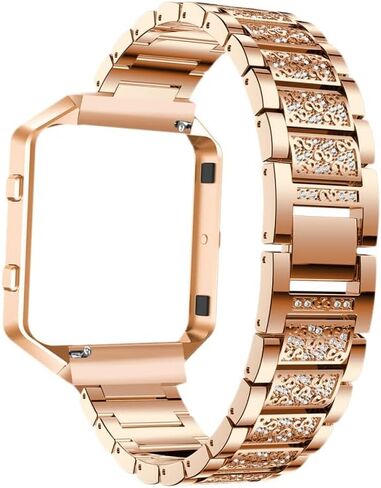 UKCOCO Comaptible for Fitbit Blaze Band with Case Frame Diamond Crystal Metal Replacement Strap Watch Accessories for Women in Kuwait