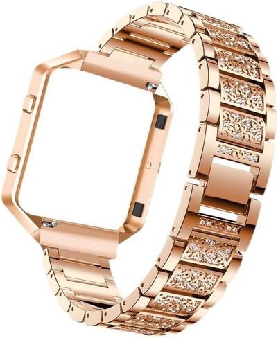 UKCOCO Comaptible for Fitbit Blaze Band with Case Frame Diamond Crystal Metal Replacement Strap Watch Accessories for Women in Kuwait