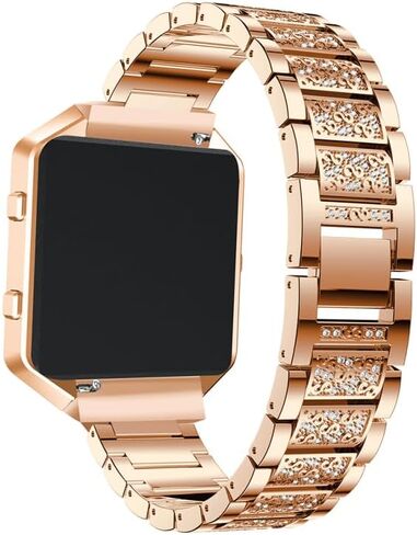 UKCOCO Comaptible for Fitbit Blaze Band with Case Frame Diamond Crystal Metal Replacement Strap Watch Accessories for Women in Kuwait