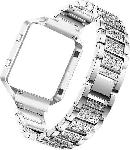 UKCOCO Comaptible for Fitbit Blaze Band with Case Frame Diamond Crystal Metal Replacement Strap Watch Accessories for Women in Kuwait