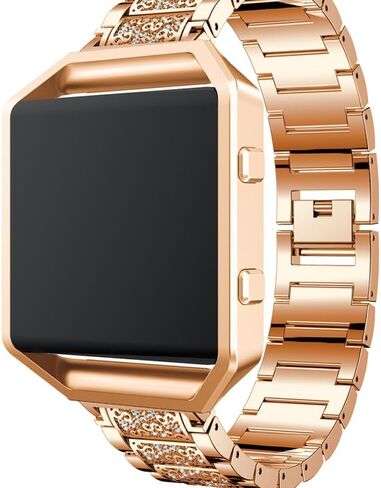 UKCOCO Comaptible for Fitbit Blaze Band with Case Frame Diamond Crystal Metal Replacement Strap Watch Accessories for Women in Kuwait