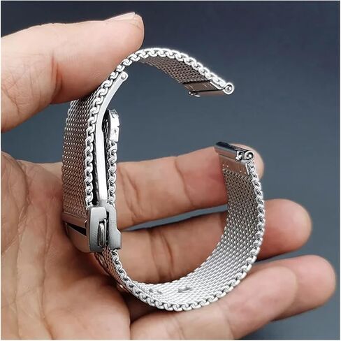 20mm 22mm Milanese Watch Band Compatible With Omega 007 Compatible With Seamaster 300 Bracelet Mesh Stainless Steel Strap Folding Buckle(Silver,20mm) in Saudi Arabia