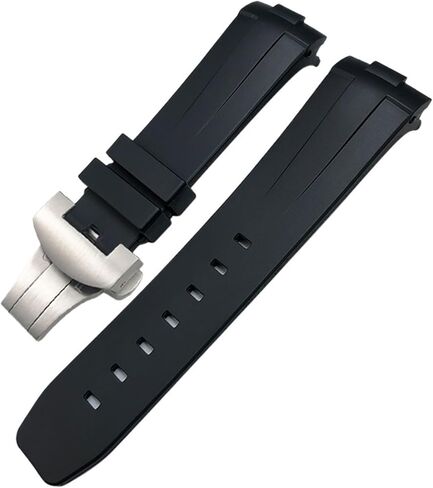 24mm Black Green Nature Soft Silicone Rubber Watchband Fit for Panerai PAM00111/441 Strap Butterfly Buckle Waterproof Bracelet in Saudi Arabia