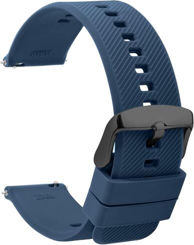 TStrap Silicone Watch Straps 20mm - Quick Release Watch Bands Soft Rubber Black - Waterproof Military Watch Strap for Men Women - for Smart watch Straps Replacement - 18mm 19mm 20mm 21mm 22mm in Saudi Arabia