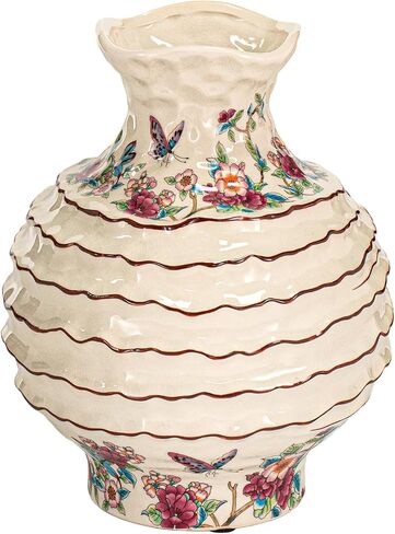 KAMMAK Colored Ceramic Vase, Beautiful Hand-Painted Decorative Vase, Modern Art Porcelain Vase for Flower Mantle Dining Table Centerpiece, Entryway Living Room Wedding Decoration, 8HPLZ047 in Saudi Arabia