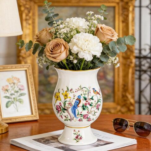 KAMMAK Colored Ceramic Vase, Beautiful Hand-Painted Decorative Vase, Modern Art Porcelain Vase for Flower Mantle Dining Table Centerpiece, Entryway Living Room Wedding Decoration, 8HPLZ047 in Saudi Arabia