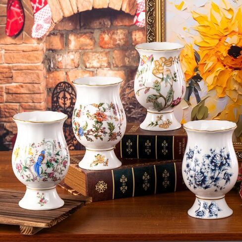 KAMMAK Colored Ceramic Vase, Beautiful Hand-Painted Decorative Vase, Modern Art Porcelain Vase for Flower Mantle Dining Table Centerpiece, Entryway Living Room Wedding Decoration, 8HPLZ047 in Saudi Arabia