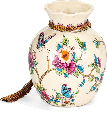 KAMMAK Colored Ceramic Vase, Beautiful Hand-Painted Decorative Vase, Modern Art Porcelain Vase for Flower Mantle Dining Table Centerpiece, Entryway Living Room Wedding Decoration, 8HPLZ047 in Saudi Arabia