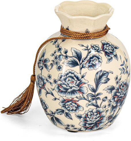 KAMMAK Colored Ceramic Vase, Beautiful Hand-Painted Decorative Vase, Modern Art Porcelain Vase for Flower Mantle Dining Table Centerpiece, Entryway Living Room Wedding Decoration, 8HPLZ047 in Saudi Arabia