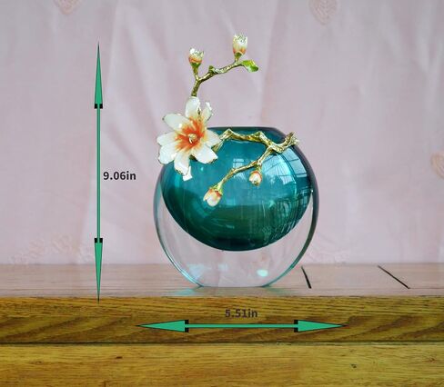 Handcrafted Glazed Glass Vase - 9 Inch Art Decor for Home, Floral Arrangement Centerpiece, Colorful Translucent Tabletop Décor in Kuwait